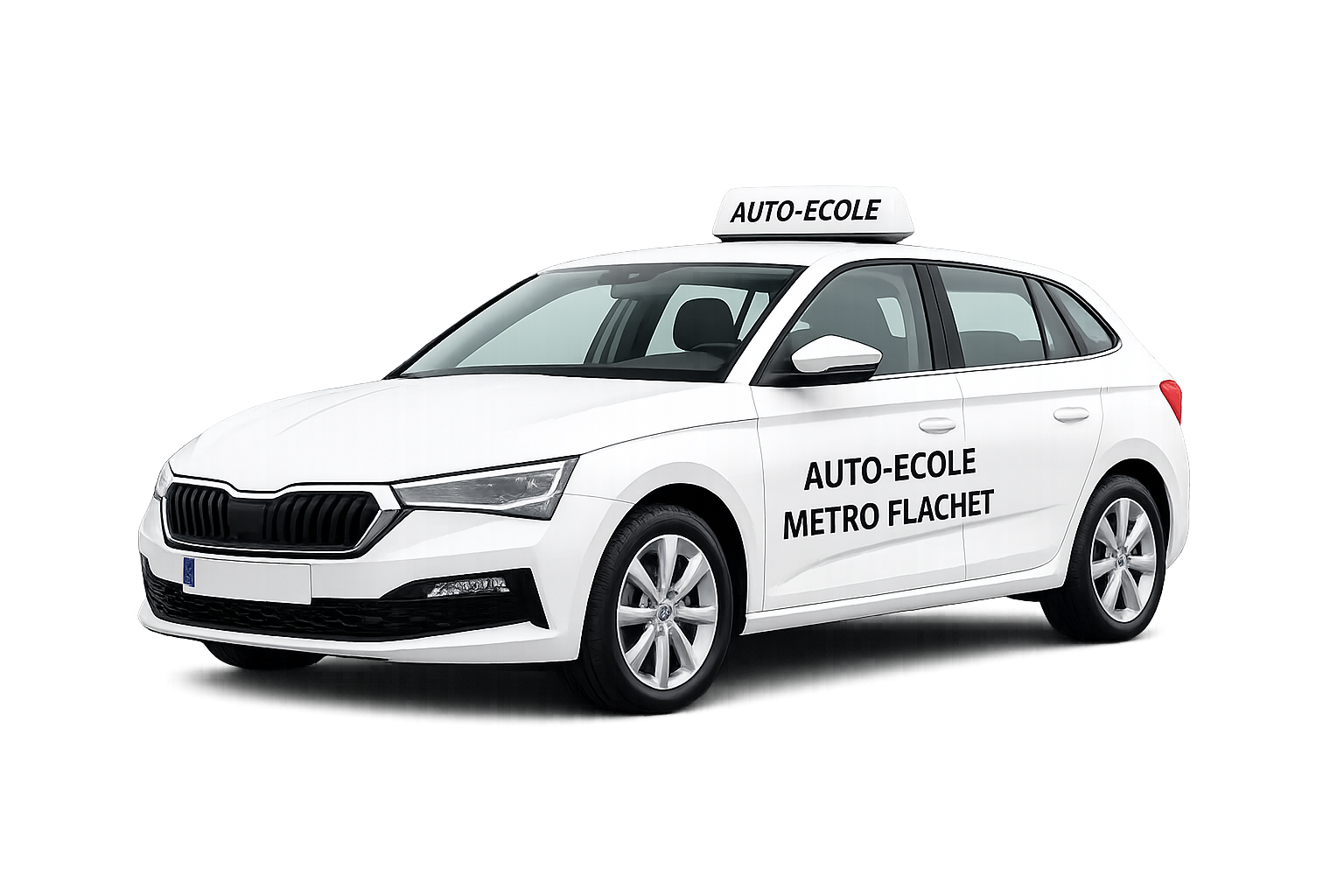 Skoda Scala blanche Auto École Métro Flachet